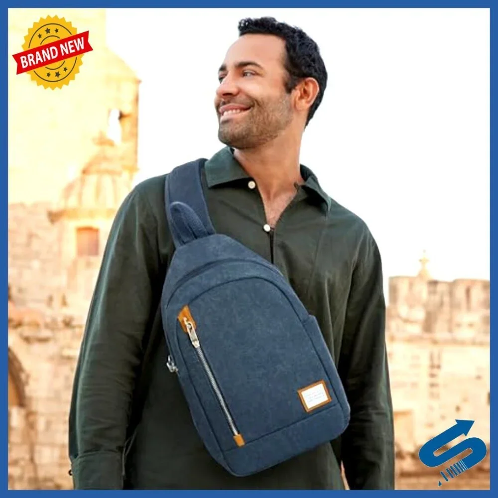 Anti-Theft Sling Bag with RFID Protection, Adjustable Strap, 7.5L Capacity